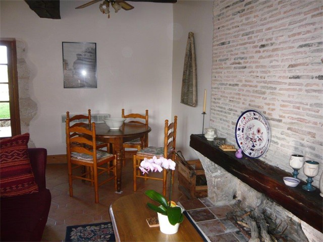 fireplace and dining